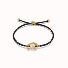 Black cord bracelet with a pearl